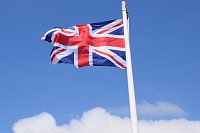 Nad Gibraltarem vlaje vlajka Spojeného království.