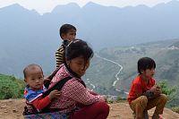 Vietnamská rodina v horách.