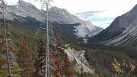 Pohled na Icefields Parkway.