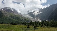 Výhled na Mont Blanc pod Col de Tricot.