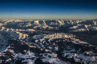 Vrcholky Alp z letadla.