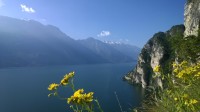 pohled na Monte Baldo ze strada Ponale.