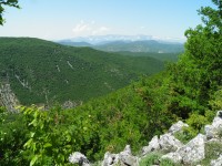 albánské hory u Barmashë.