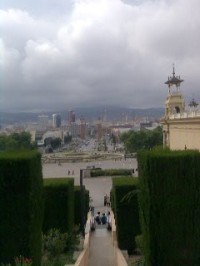 výhled z barcelonské katedrály