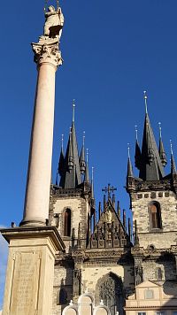 Mariánský sloup a Týnský chrám - Praha, Staré Město