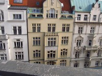 Pohled z terasy restaurace v horním patře obchodního domu Kotva v Praze