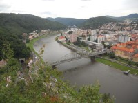 Výhled na Děčín, Labe a Tyršův most.