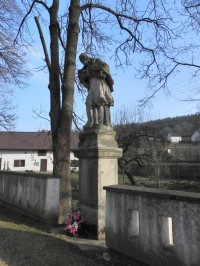 Tažovice, socha sv. Jana z Nepomuku na mostě