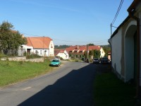 Vitějovice, ulice u kostela