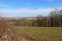 Pohled na Horažďovice ze svahu Práchně