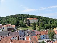 Boskovice, pohled z radniční věže na zámek