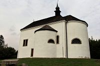 Jižní strana kostela a presbytář