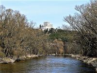 Rabí, pohled na hrad od řeky Otavy