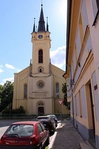 Čáslav, pohled na evangelický pohled od východu