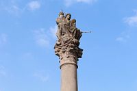 Plánice, vrchol sloupu Nejsvětější Trojice