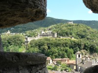 Bellinzona, pohled z hradu na město