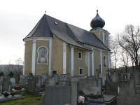 Zavlekov, kostel se hřbitovem