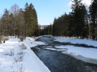 Otava pod lávkou na cestě do Dlouhé Vsi