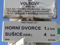 Volšovy, rozcestník