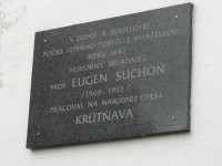 Štrba, pamětní deska na Eugena Suchoně