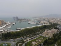 Málaga, pohled na přístav z hradu