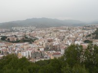 Castillo de Gibralfaro, pohled na novou část města