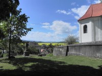 Předslav, pohled od kostela na pohoří Hoher - Bogen