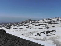 Etna, sněhové pole na jižních svazích