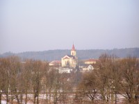 Semonice - kostel Českobratrské církve evangelické od Rasošek	