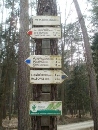turistické rozcestí Ve Vlčích jamách - Hradecké lesy