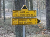 cykloturistické rozcestí u Albrechtic nad Orlicí