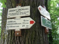 turistické rozcestí Javorník - Jánský vrch