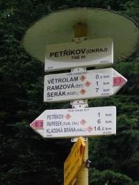 turistické rozcestí Petříkov (okraj) 