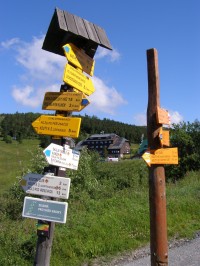 turistické rozcestí Červenohorské sedlo - bus, zastávka