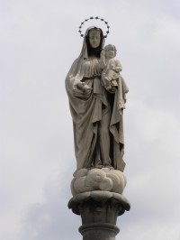 Žulová - mladší, žulový sloup se sochou Panny Marie