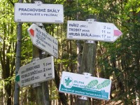 Prachovské skály - turistické rozcestí u koupaliště U Pelíška