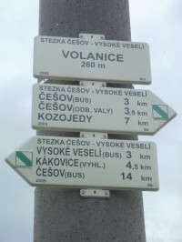 rozcestí NS Češov-Vysoké Veselí - Volanice
