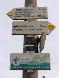 turistické rozcestí - Broumov, Olivětín