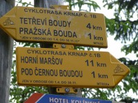 turistické rozcestí Pod Kolínskou boudou 