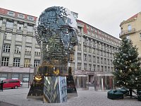 Praha – Nové Město – gigantická pohyblivá hlava Franze Kafky