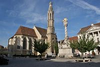 Sopron - Kozí kostel a sloup Nejsvětější Trojice