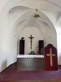 interiér kaple v současnosti