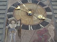 západní ciferník s freskou Počátek času