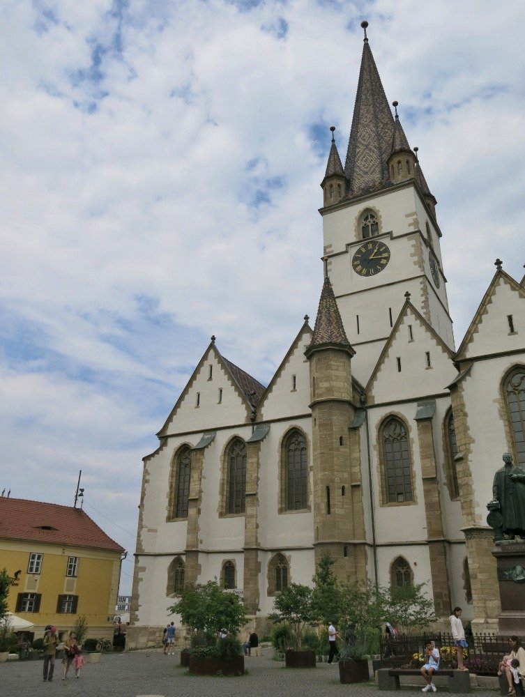 Sibiu – věž evangelické katedrály  (Turnul Catedralei Evanghelice)