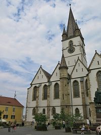 Sibiu – věž evangelické katedrály  (Turnul Catedralei Evanghelice)