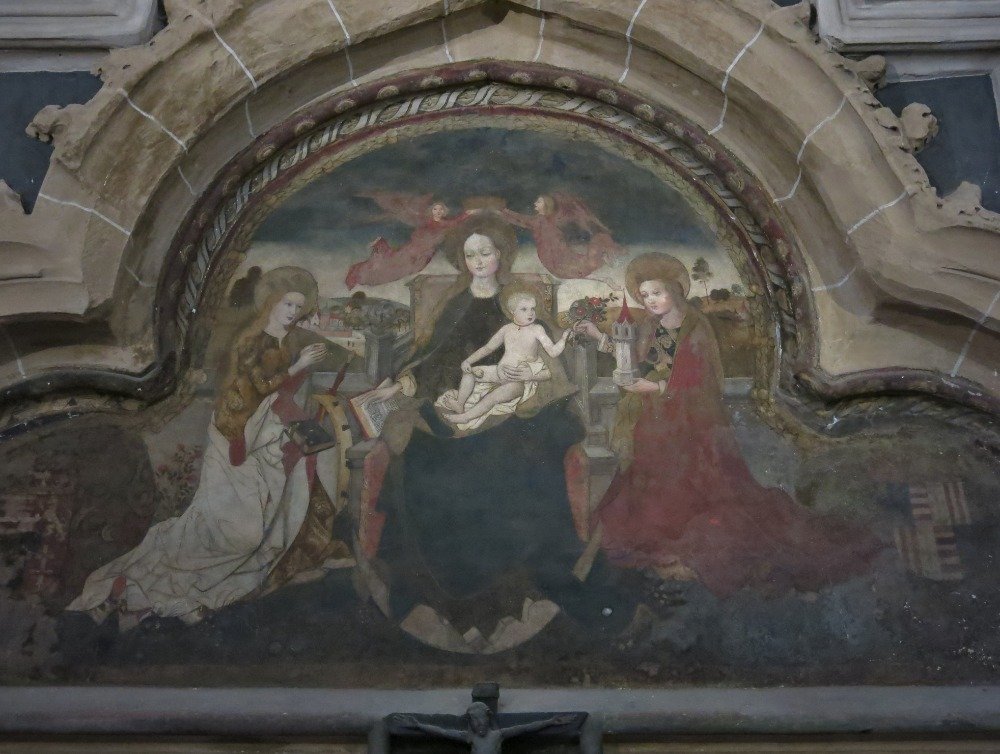 Brašov - nástěnná malba s Pannou Marií v Černém kostele  (Brașov - Mural cu Fecioara Maria în Biserica Neagră)