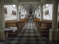 interiér kostela v Bludově