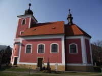 kostel sv. Diviše a smírčí kříž v Horní Lhotě 