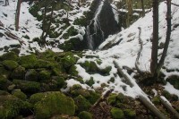 Zimní vodopád v Bobří soutěsce