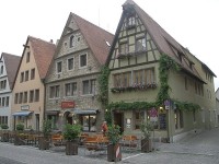 Domky v Rothenburgu působí mile a útulně 
